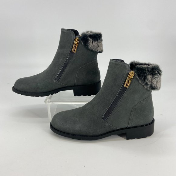 Cole Haan Shoes - Cole Haan Quinney Womens SZ 6 Gray Waterproof Suede Fur Winter Snow Ankle Bootie